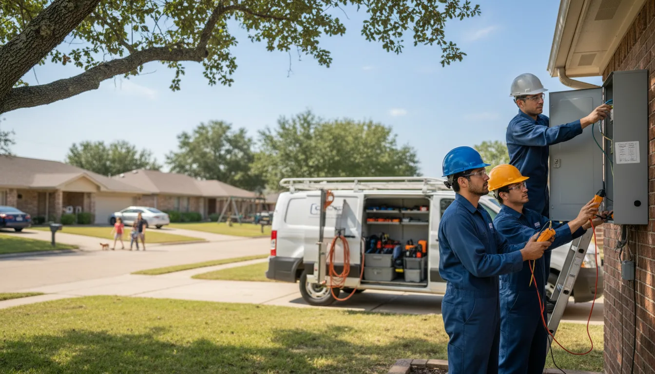Certified electrician providing emergency electrical services in Gilchrist, TX